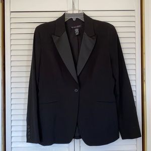 Black shiny lapel suit jacket